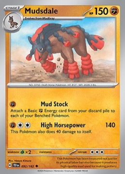 Mudsdale REVERSE HOLO #92 - Pokemon Temporal Forces