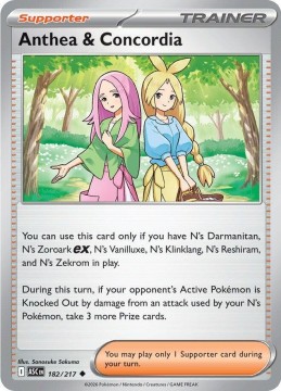 Anthea & Concordia REVERSE HOLO #182 - Pokemon Ascended Heroes