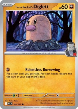 Team Rocket's Diglett ROCKET PATTERN #100 - Pokemon Ascended Heroes
