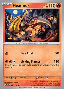 Heatmor REVERSE HOLO #31 - Pokemon Temporal Forces
