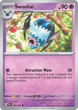 Swoobat #33 - Pokemon Paldean Fates