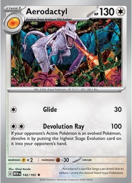 Aerodactyl REVERSE HOLO #142 - Pokemon Scarlet & Violet 151