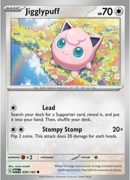 Jigglypuff REVERSE HOLO #39 - Pokemon Scarlet & Violet 151 