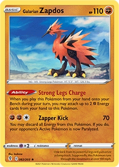 Galarian Zapdos HOLO #82 - Pokemon Evolving Skies