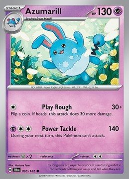 Azumarill REVERSE HOLO #65 - Pokemon Temporal Forces