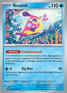 Bruxish REVERSE HOLO #49 - Pokemon Surging Sparks
