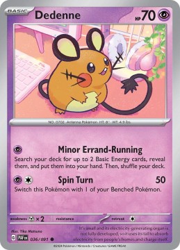Dedenne REVERSE HOLO #36 - Pokemon Paldean Fates