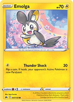Emolga REVERSE HOLO #47 Pokemon Crown Zenith