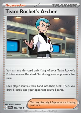 Team Rocket's Archer REVERSE HOLO #170 - Pokemon Destined Rivals