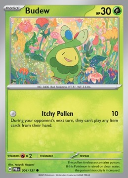 Budew REVERSE HOLO #4 - Pokemon Prismatic Evolutions