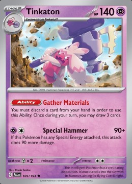 Tinkaton HOLO #105 - Pokemon Paldea Evolved 