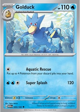 Golduck REVERSE HOLO #55 - Pokemon Scarlet & Violet 151