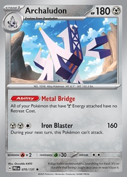 Archaludon REVERSE HOLO #70 - Pokemon Prismatic Evolutions