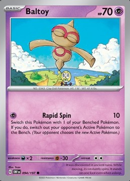 Baltoy #94 - Pokemon Obsidian Flames