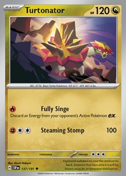 Turtonator REVERSE HOLO #137 - Pokemon Surging Sparks