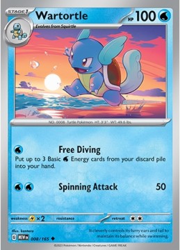 Wartortle REVERSE HOLO #8 - Pokemon Scarlet & Violet 151