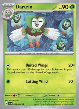 Dartrix REVERSE HOLO #4 - Pokemon Shrouded Fable