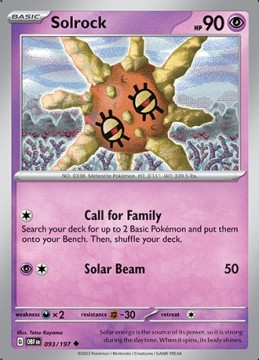 Solrock #93 - Pokemon Obsidian Flames 