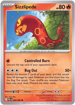 Sizzlipede REVERSE HOLO #9 - Pokemon Pitch Black