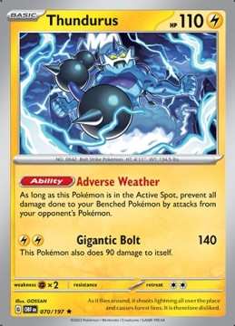 Thundurus HOLO #70 - Pokemon Obsidian Flames