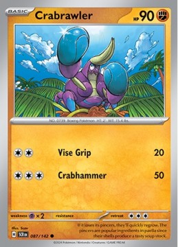 Crabrawler REVERSE HOLO #87 - Pokemon Stellar Crown