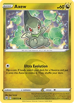 Axew REVERSE HOLO #110 - Pokemon Brilliant Stars