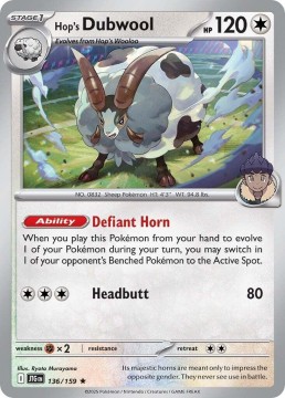 Hop's Dubwool REVERSE HOLO #136 - Pokemon Journey Together