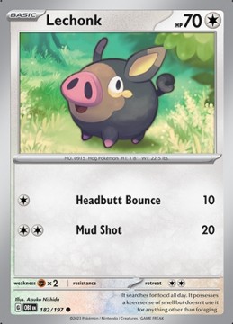 Lechonk #182 - Pokemon Obsidian Flames