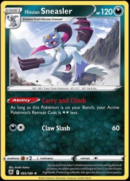 Hisuian Sneasler REVERSE HOLO #93 - Pokemon Astral Radiance
