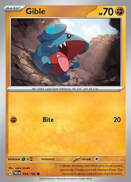 Gible REVERSE HOLO #94 - Pokemon Paradox Rift