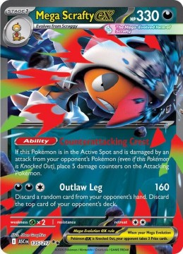 Mega Scrafty EX #135 - Pokemon Ascended Heroes