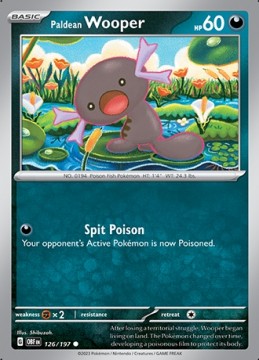 Paldean Wooper REVERSE HOLO #126 - Pokemon Obsidian Flames 