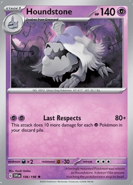 Houndstone REVERSE HOLO #106 - Pokemon Scarlet & Violet
