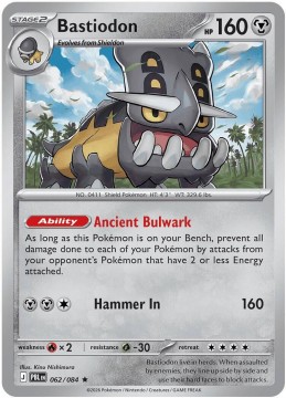 Bastiodon REVERSE HOLO #62 - Pokemon Pitch Black