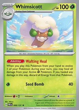 Whimsicott POKEBALL HOLO #8 - Pokemon Prismatic Evolutions 