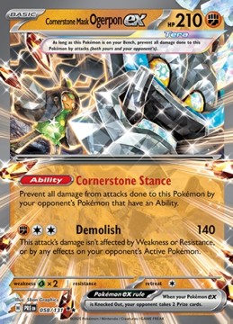 Cornerstone Mask Ogerpon EX #58 - Pokemon Prismatic Evolutions 
