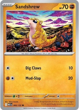 Sandshrew REVERSE HOLO #68 - Pokemon Mega Evolution