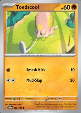 Toedscool REVERSE HOLO #118 - Pokemon Obsidian Flames