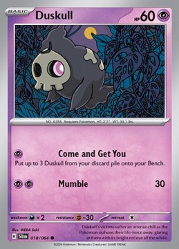 Duskull REVERSE HOLO #18 - Pokemon Shrouded Fable