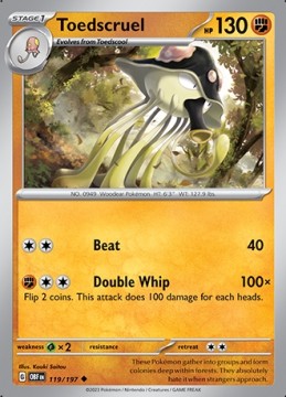 Toedscruel REVERSE HOLO #119 - Pokemon Obsidian Flames 