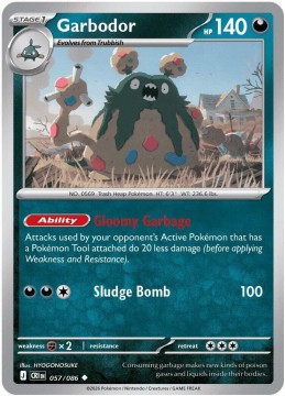 Garbodor REVERSE HOLO #57 - Pokemon Chaos Rising