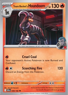 Team Rocket's Houndoom REVERSE HOLO #38 - Pokemon Destined Rivals
