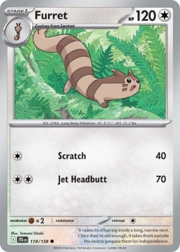 Furret REVERSE HOLO #119 - Pokemon Journey Together 