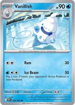 Vanillish POKEBALL HOLO #28 - Pokemon White Flare