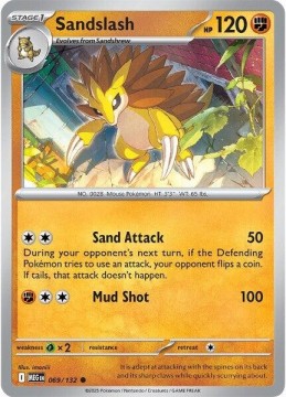 Sandslash REVERSE HOLO #69 - Pokemon Mega Evolution