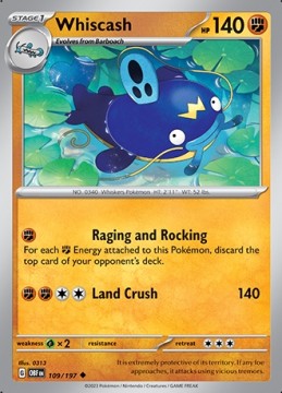 Whiscash #109 - Pokemon Obsidian Flames