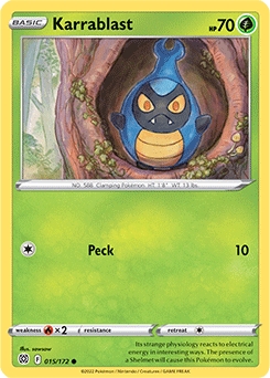 Karrablast REVERSE HOLO #15 - Pokemon Brilliant Stars 