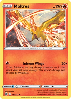 Moltres REVERSE HOLO #21 - Pokemon Brilliant Stars