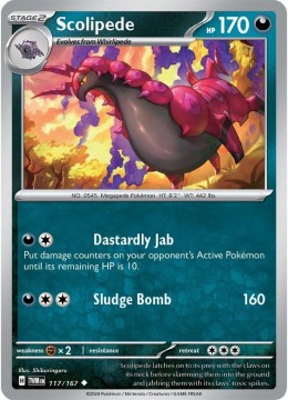 Scolipede REVERSE HOLO #117 - Pokemon Twilight Masquerade