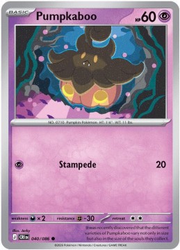 Pumpkaboo REVERSE HOLO #40 - Pokemon Chaos Rising 